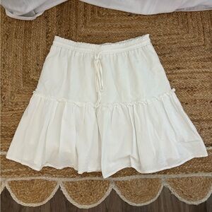 Zara Cream Ruffled Mini Skirt